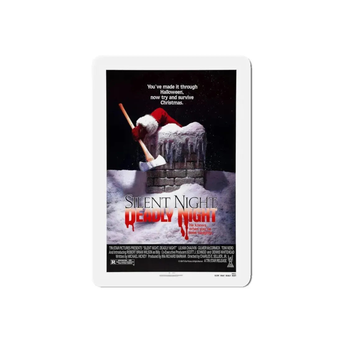 SILENT NIGHT, DEADLY NIGHT 1984 Movie Poster - Refrigerator Magnet 5 Inch Die-Cut - The Sticker Space