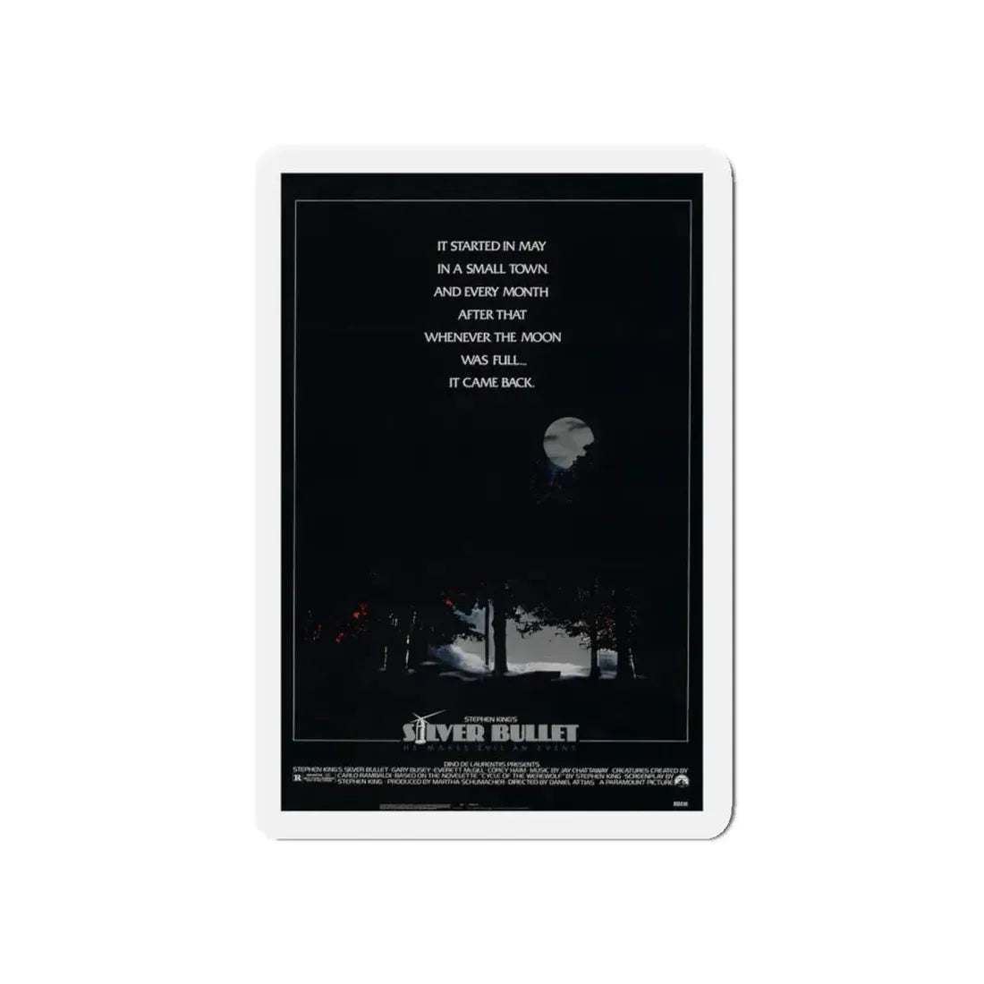 SILVER BULLET 1985 Movie Poster - Refrigerator Magnet 5 Inch - The Sticker Space