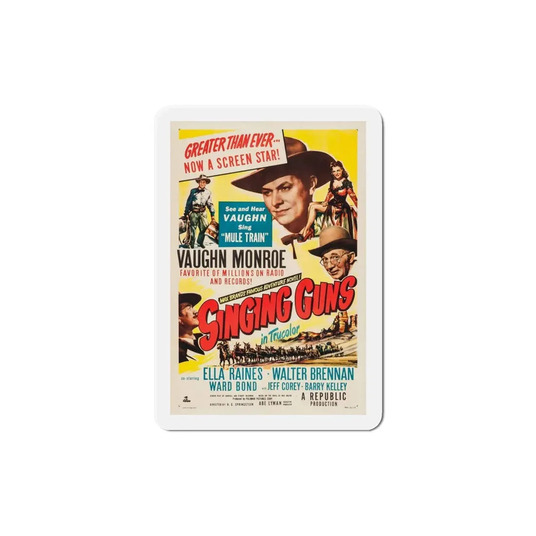 Singing Guns 1950 Movie Poster Refrigerator Magnet 5 Inch - The Sticker Space
