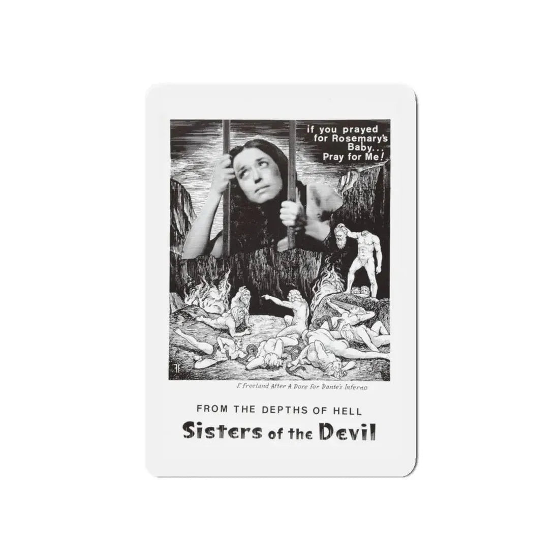 SISTERS OF THE DEVIL (THE DEVIL'S SISTERS) 1966 Movie Poster - Refrigerator Magnet 5 Inch - The Sticker Space