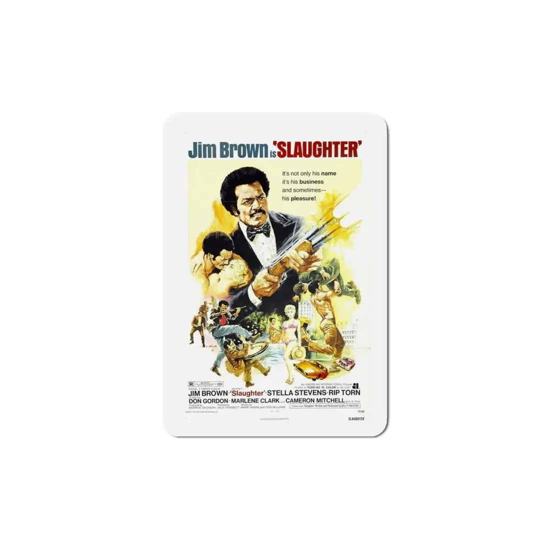 Slaughter 1972 Movie Poster Refrigerator Magnet 6 Inch - The Sticker Space