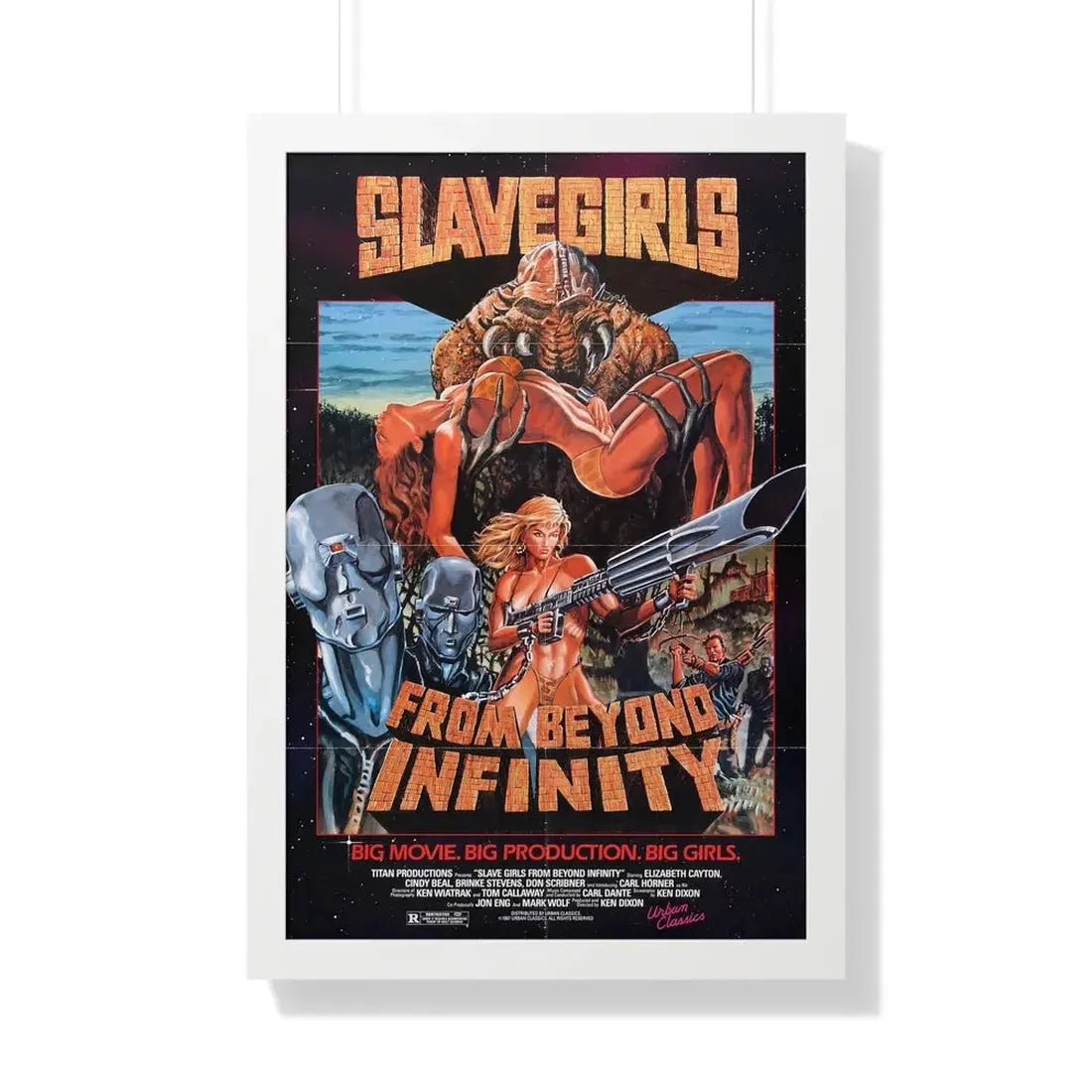 SLAVE GIRLS FROM BEYOND INFINITY 1987 - Framed Movie Poster 20" x 30" White - The Sticker Space