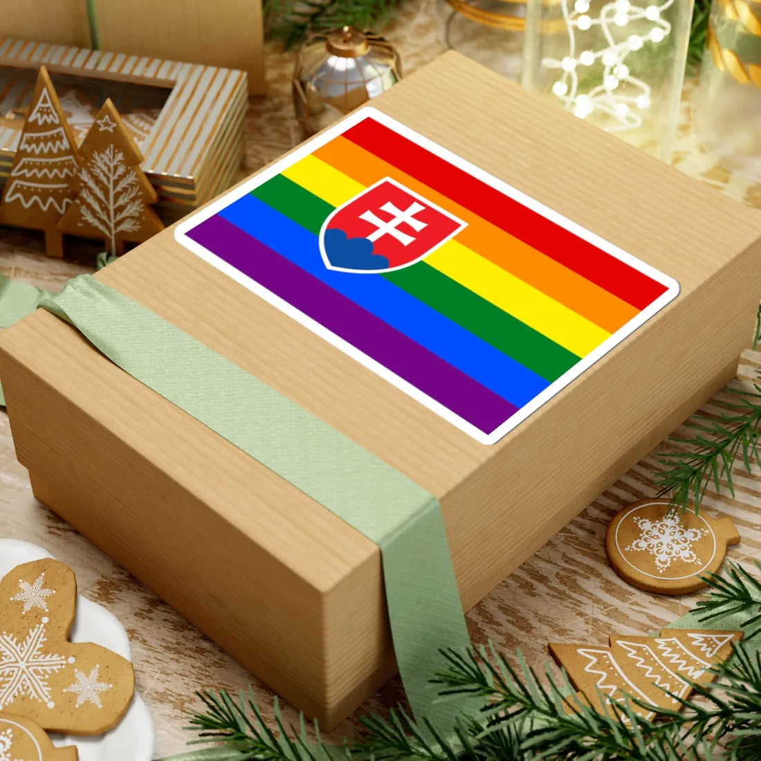 Slovakia Gay Flag (Slovakia) STICKER Vinyl Kiss-Cut Decal - The Sticker Space