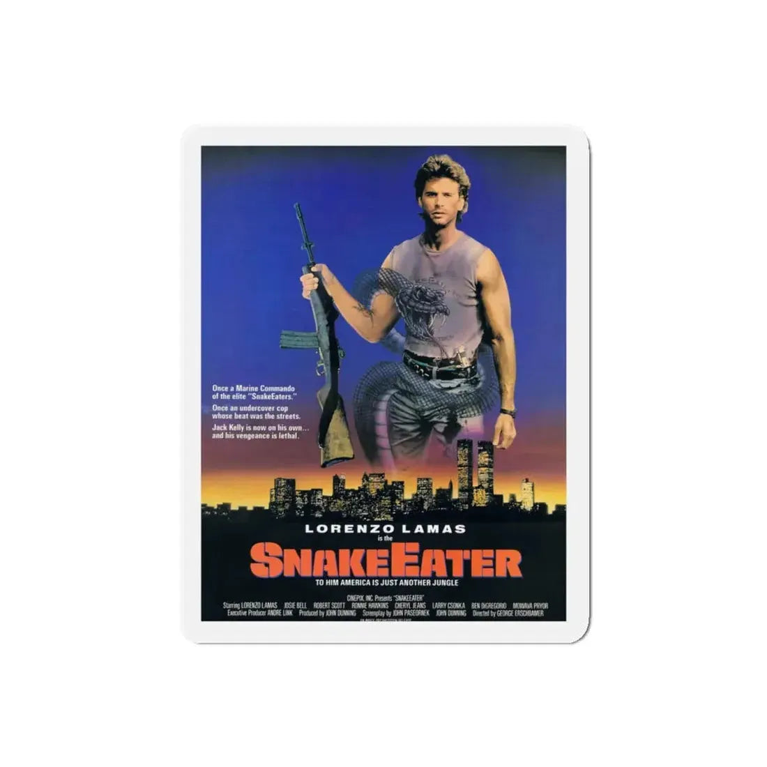 SNAKEEATER 1989 Movie Poster - Refrigerator Magnet 5 Inch Die-Cut - The Sticker Space