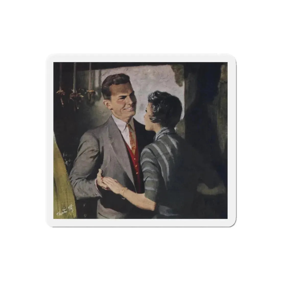 So Soon to Die (3), Cosmopolitan, August 1955 (Magazine Illustration) Refrigerator Magnet 5 Inch Die-Cut - The Sticker Space