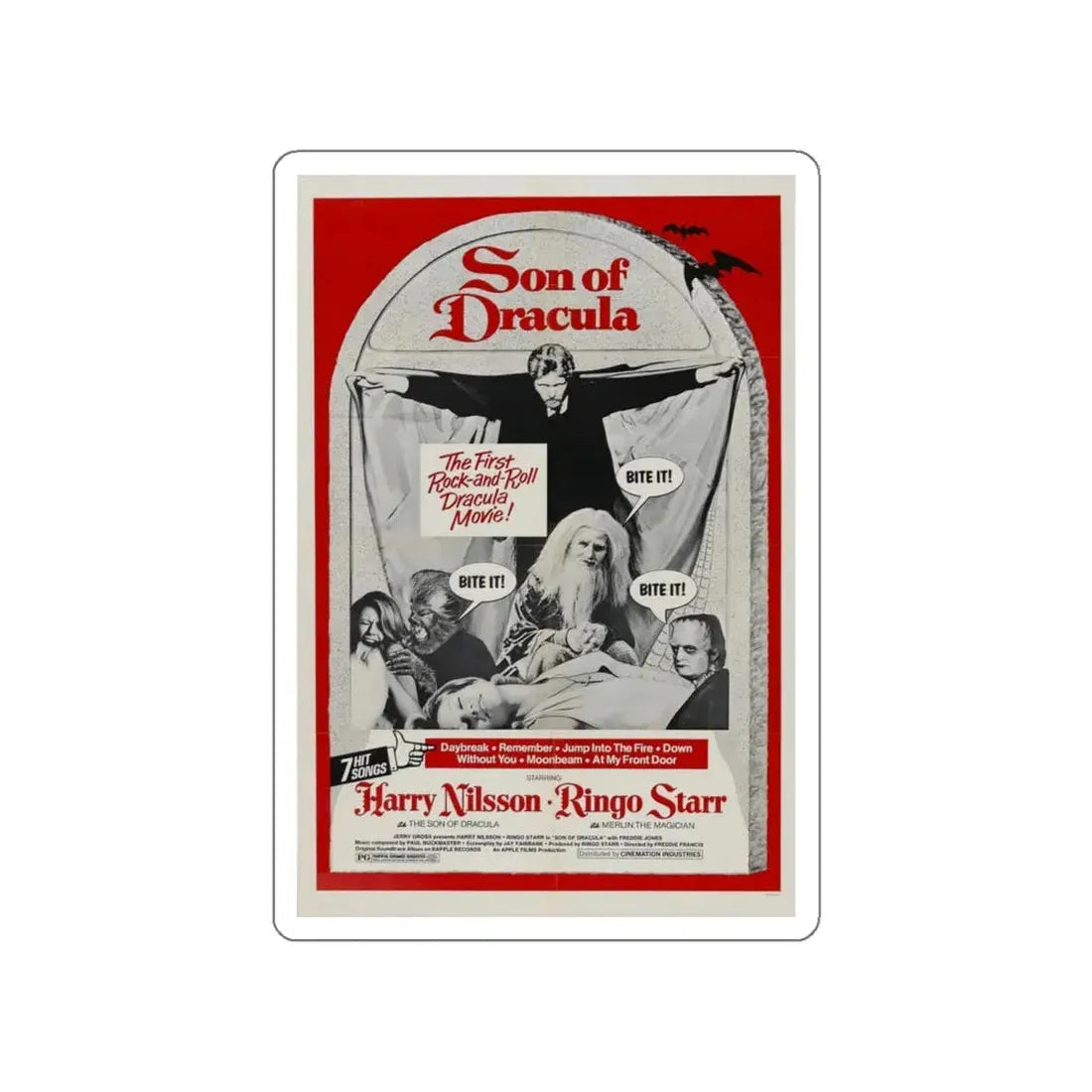 SON OF DRACULA 1974 Movie Poster STICKER Vinyl Die-Cut Decal 5 Inch - The Sticker Space