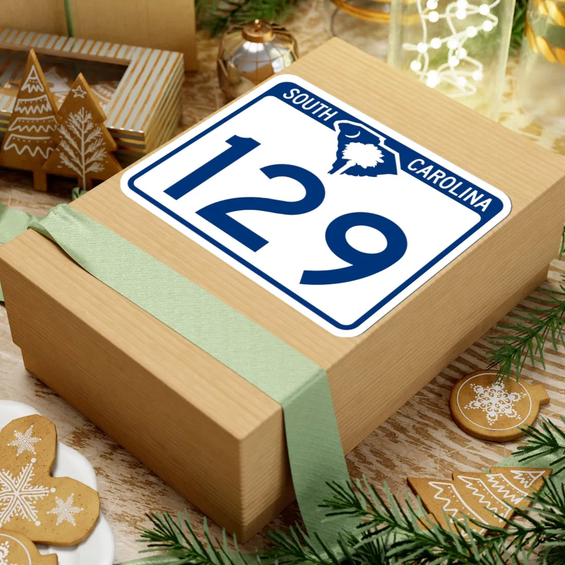 South Carolina 129 (South Carolina) (Road Sign) STICKER Vinyl Kiss-Cut Decal - The Sticker Space