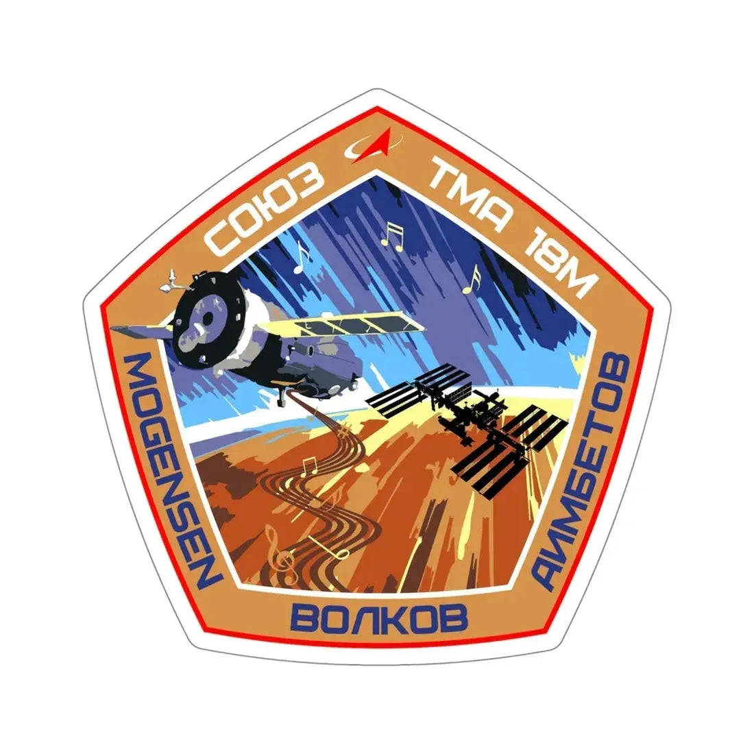Soyuz TMA-18M (Soviet Space Program) STICKER Vinyl Die-Cut Decal 5 Inch - The Sticker Space