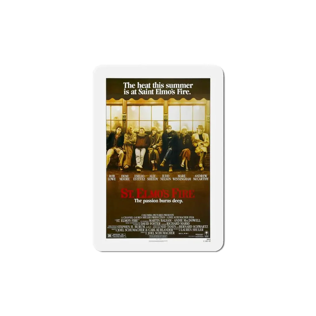 St Elmo's Fire 1985 Movie Poster Refrigerator Magnet 6 Inch - The Sticker Space