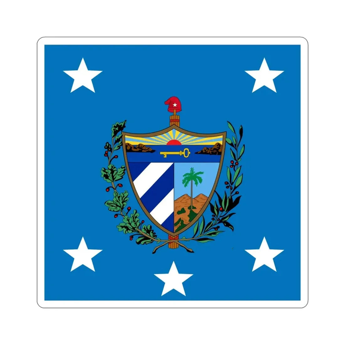 Standard of the President of Cuba (1929-1959) STICKER Vinyl Die-Cut Decal 5 Inch - The Sticker Space