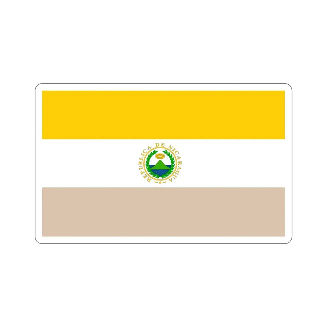 State Flag of Nicaragua (1854-1858) STICKER Vinyl Die-Cut Decal 5 Inch - The Sticker Space
