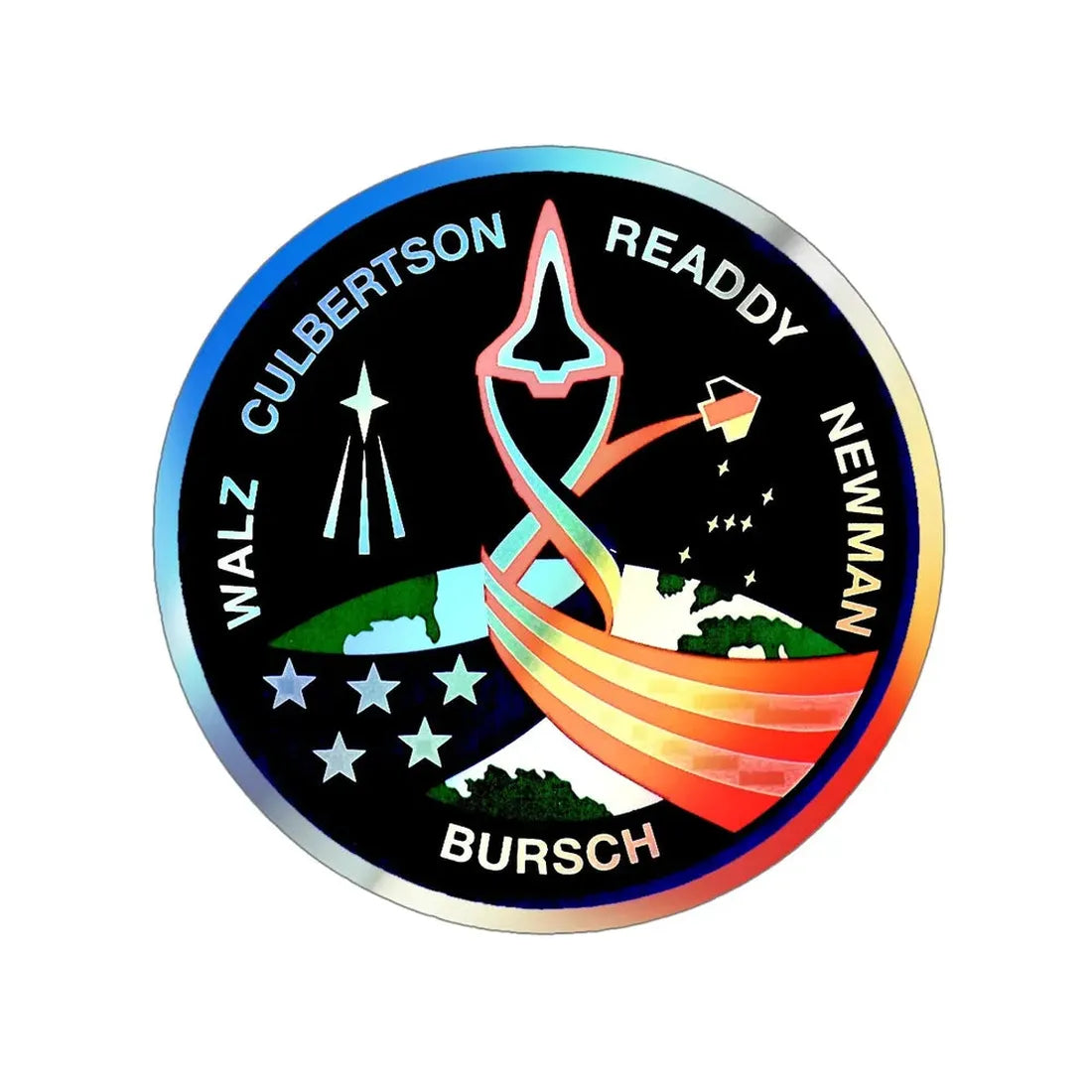 STS 51 (NASA) Holographic STICKER Die-Cut Vinyl Decal 5 Inch Holographic - The Sticker Space