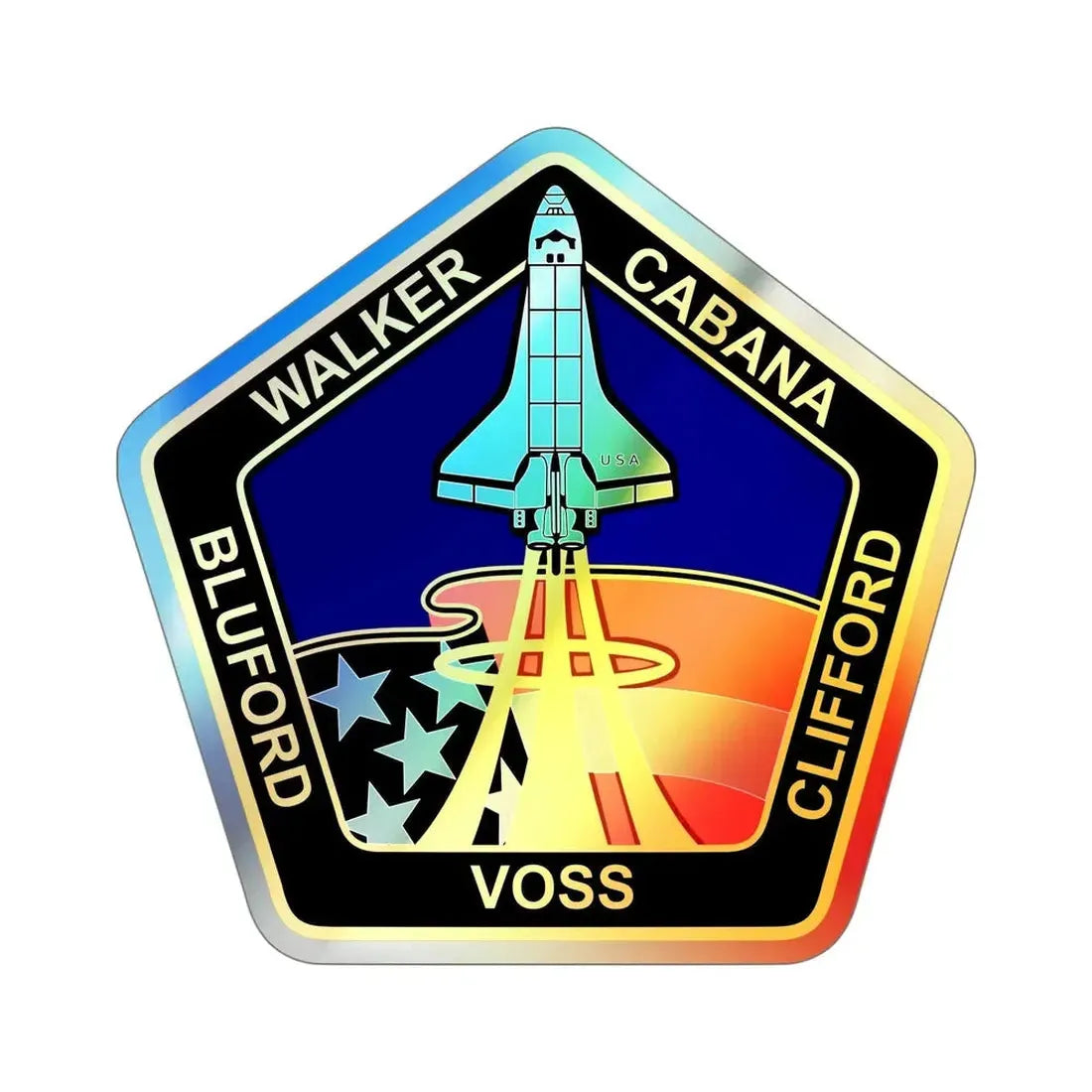 STS 53 (NASA) Holographic STICKER Die-Cut Vinyl Decal 5 Inch Holographic - The Sticker Space