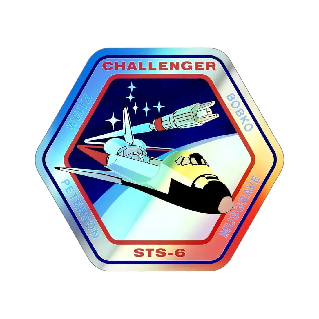 STS 6 (NASA) Holographic STICKER Die-Cut Vinyl Decal 5 Inch Holographic - The Sticker Space