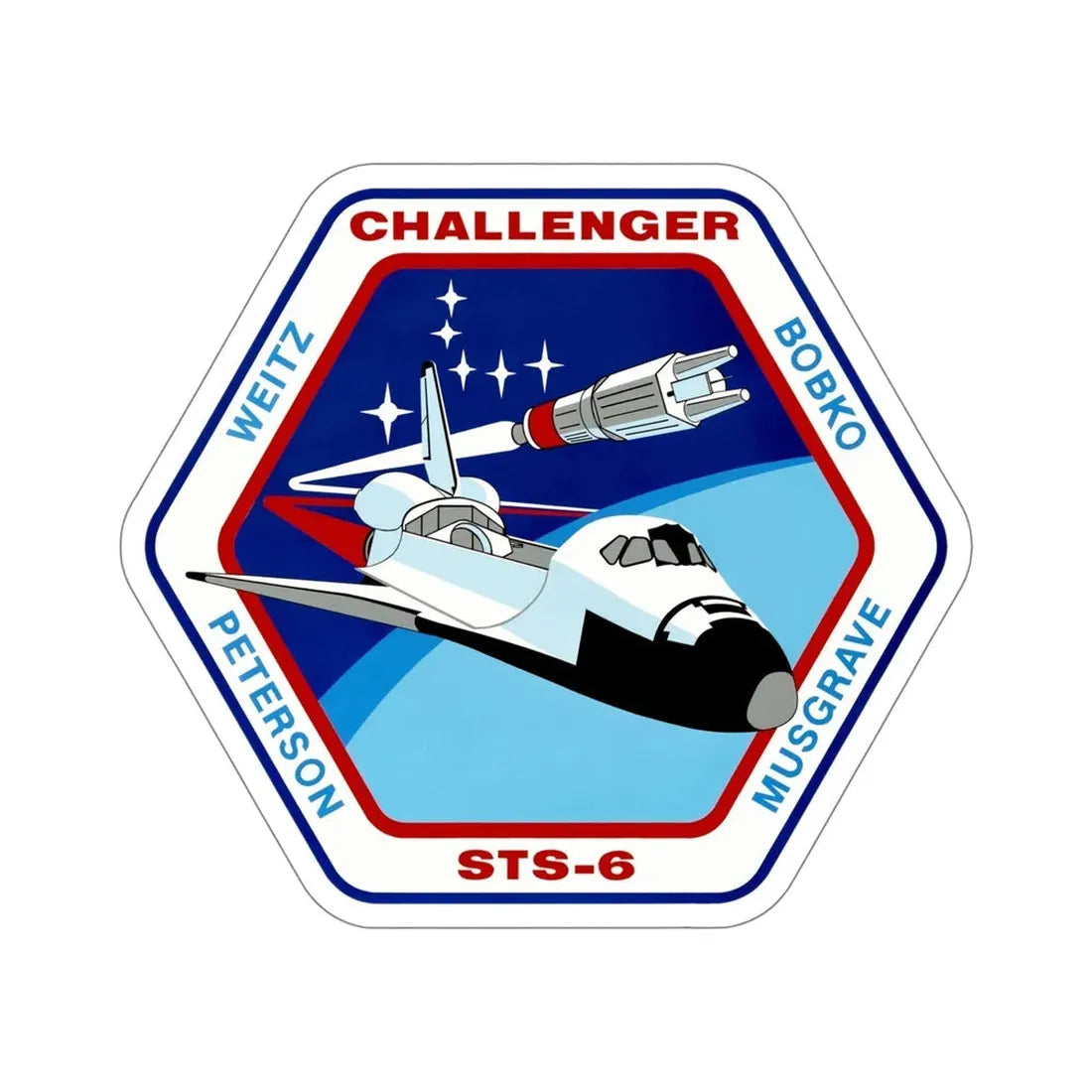 STS 6 Patch NASA STICKER Vinyl Die-Cut Decal 5 Inch - The Sticker Space