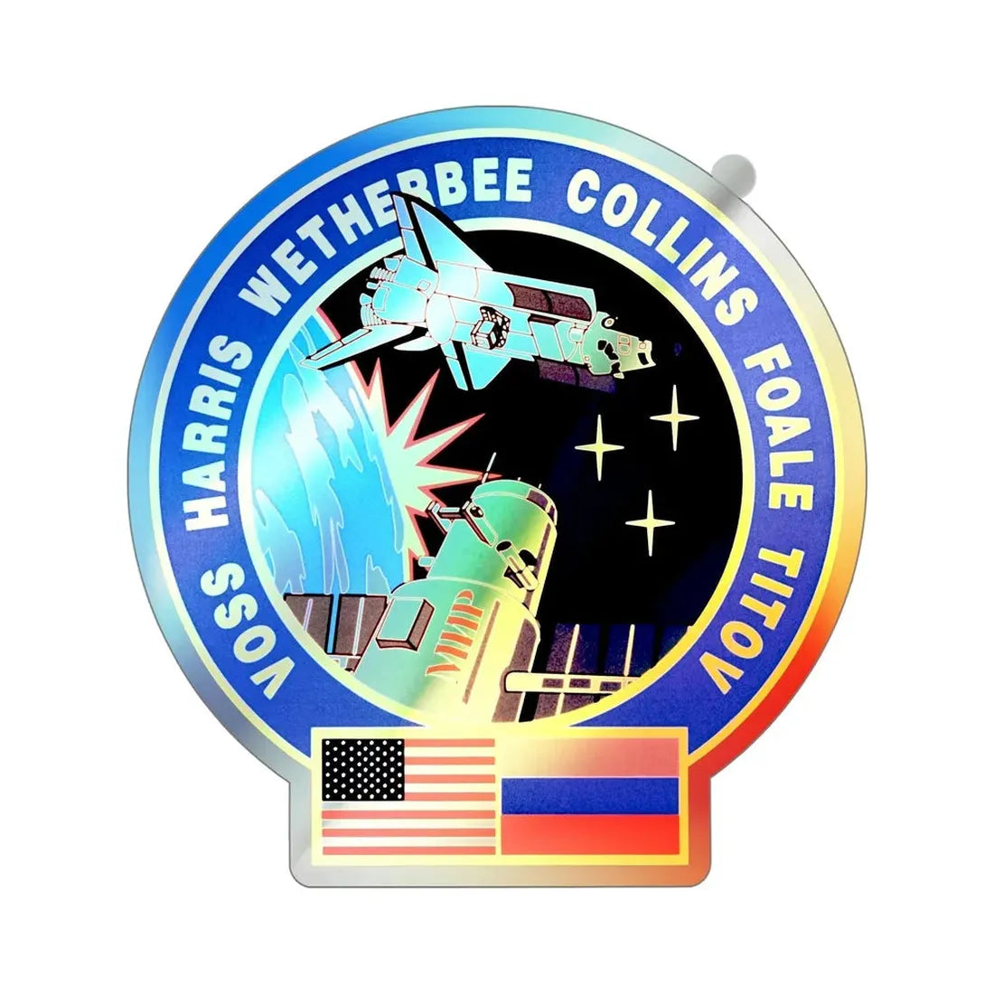 STS 63 (NASA) Holographic STICKER Die-Cut Vinyl Decal 5 Inch Holographic - The Sticker Space