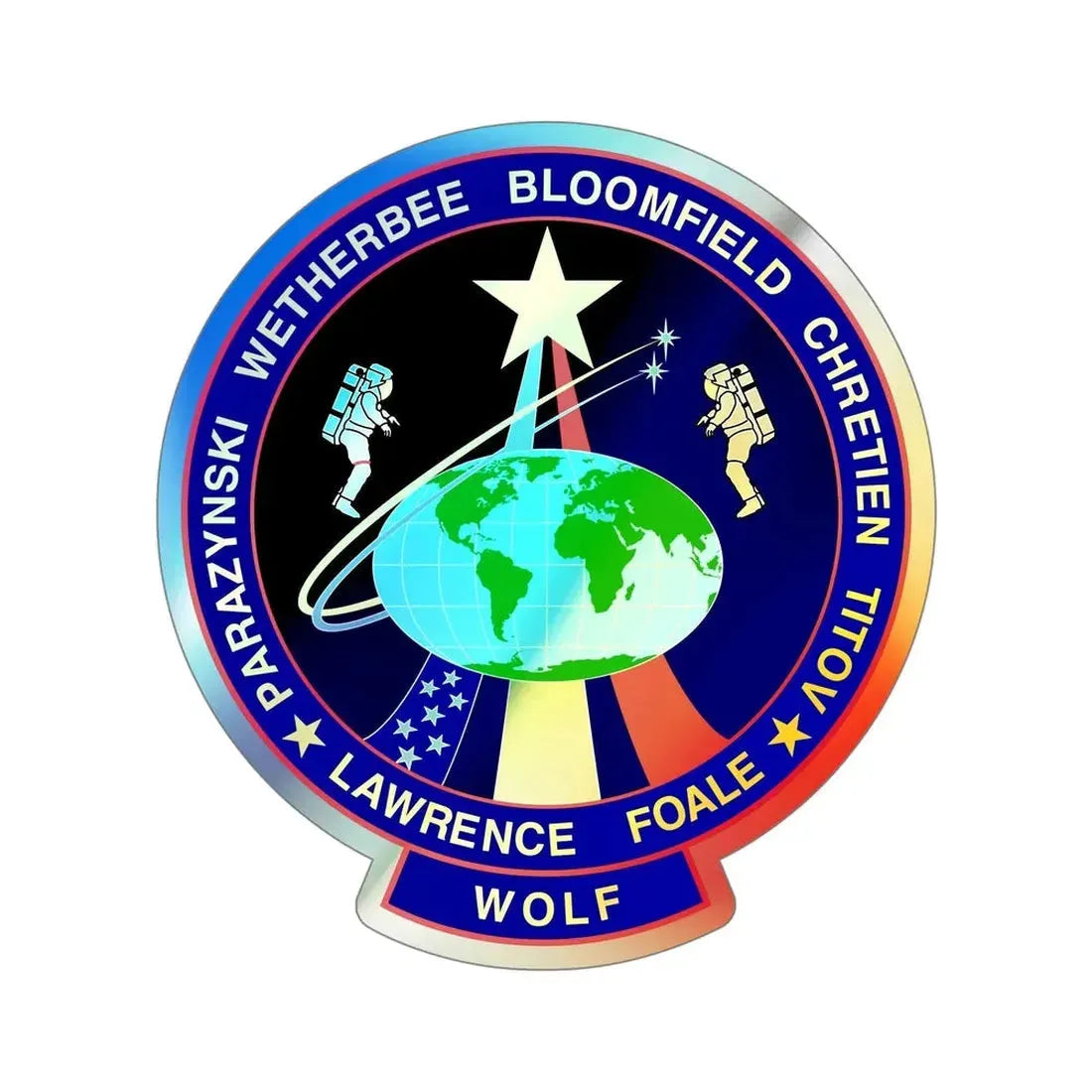 STS 86 (NASA) Holographic STICKER Die-Cut Vinyl Decal 5 Inch Holographic - The Sticker Space