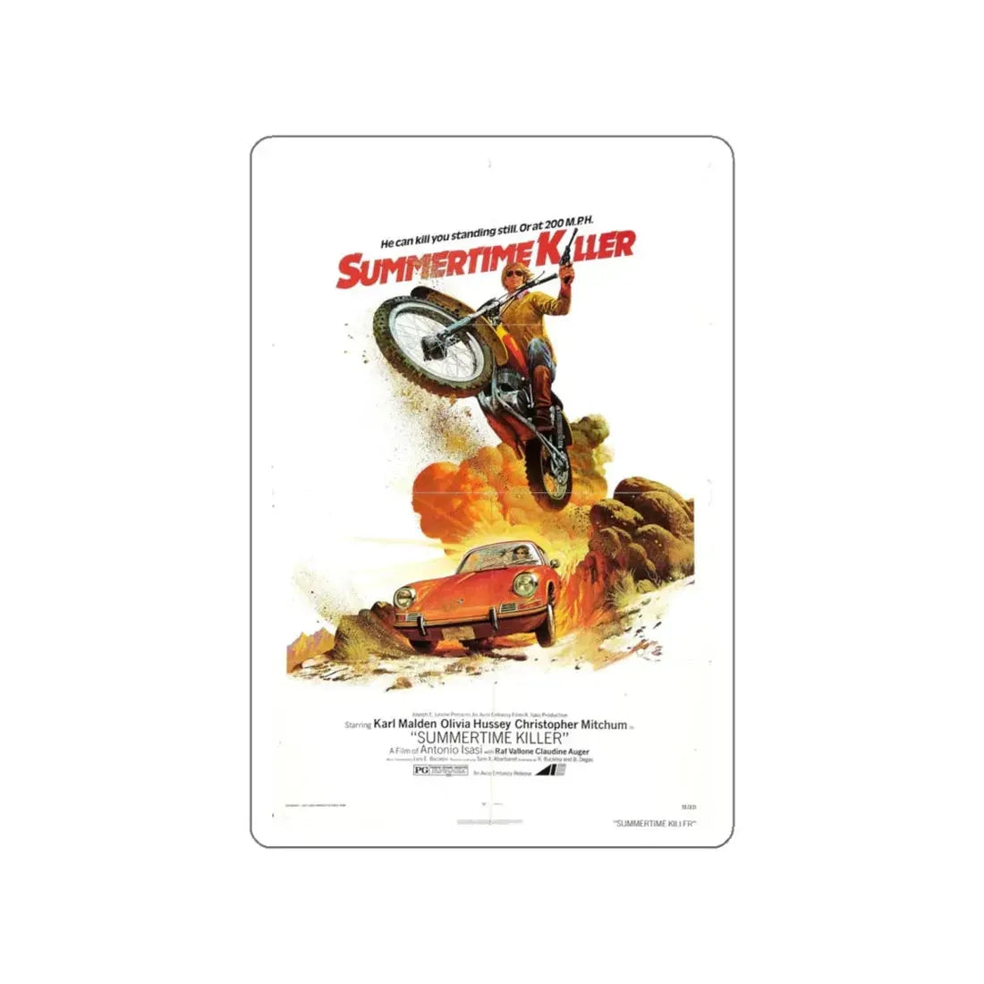 SUMMERTIME KILLER 1972 Movie Poster STICKER Vinyl Die-Cut Decal 5 Inch - The Sticker Space