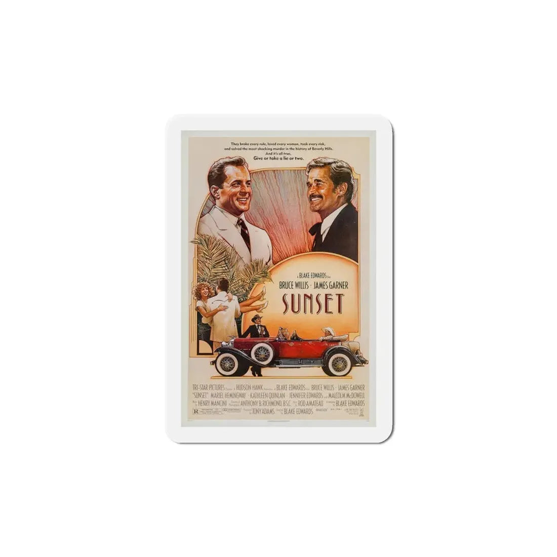 Sunset 1988 Movie Poster Refrigerator Magnet 6 Inch - The Sticker Space