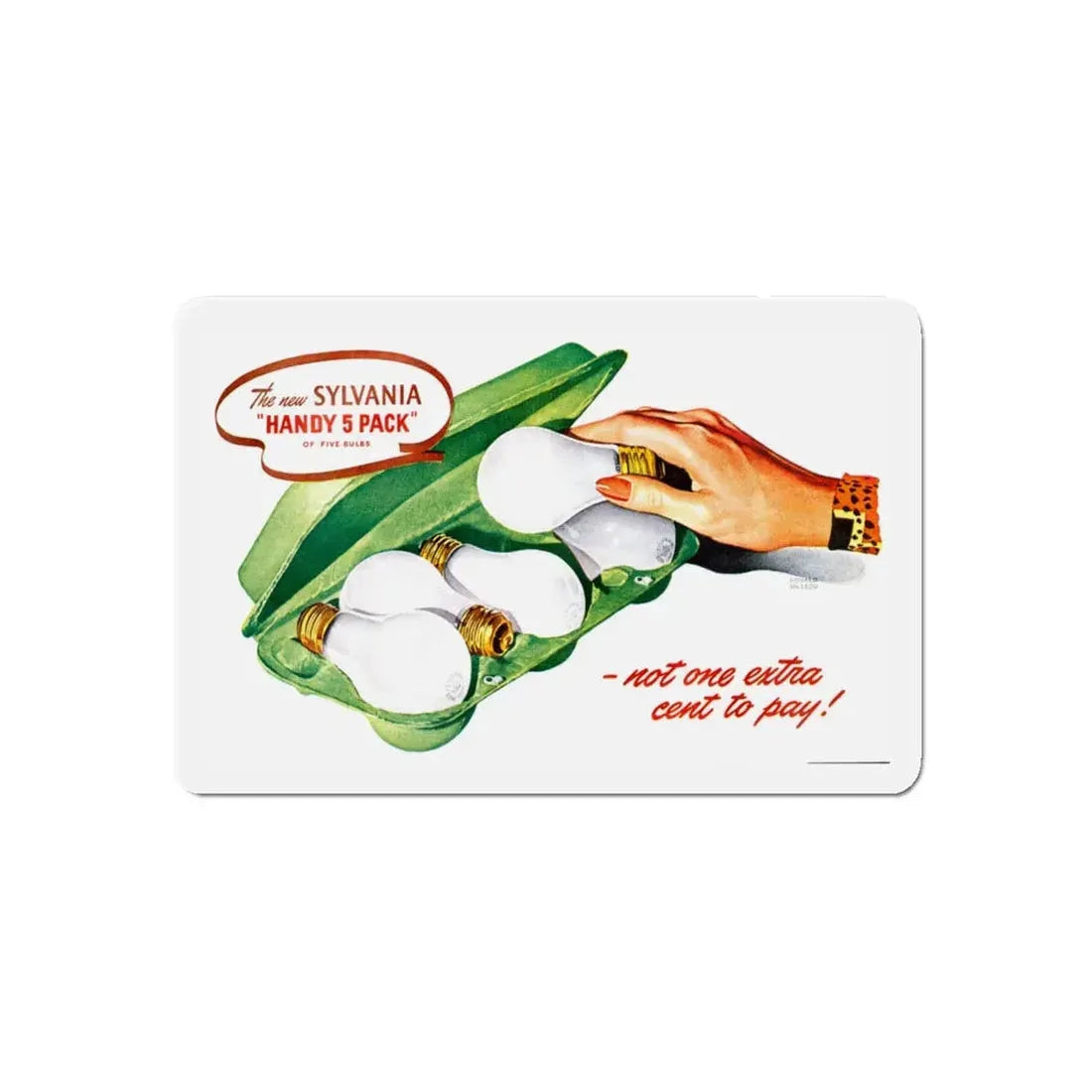 Sylvania Illustration, 1945 (Magazine Illustration) Refrigerator Magnet 5 Inch Die-Cut - The Sticker Space