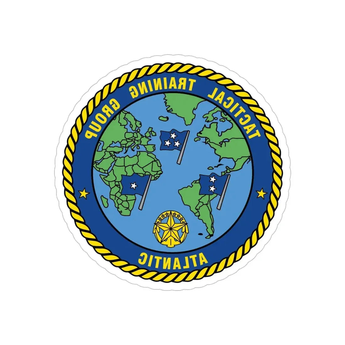 Tactical Training Grp Atlantic (U.S. Navy) REVERSE PRINT Transparent Die-Cut STICKER 5 Inch Die-Cut Transparent - The Sticker Space