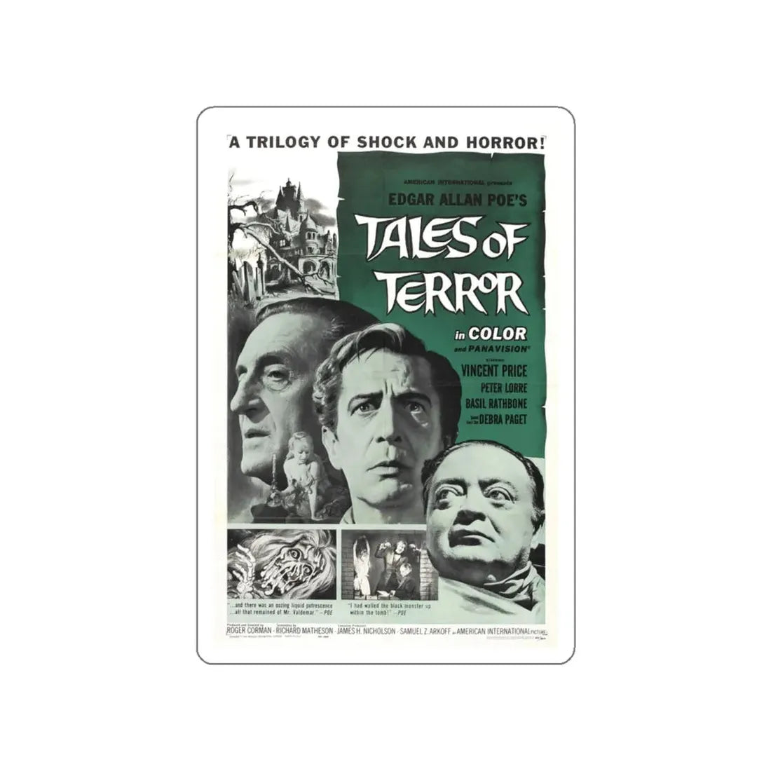 TALES OF TERROR 1962 Movie Poster STICKER Vinyl Die-Cut Decal 5 Inch - The Sticker Space