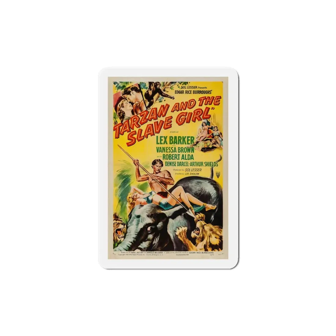 Tarzan and the Slave Girl 1950 Movie Poster Refrigerator Magnet 6 Inch - The Sticker Space