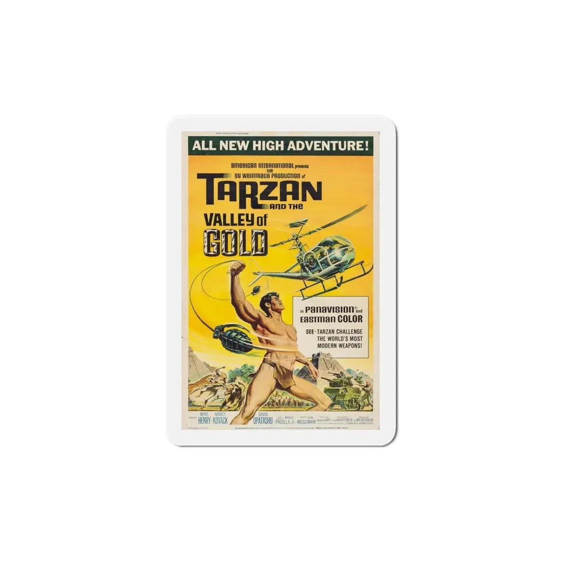 Tarzan and the Valley of Gold 1966 Movie Poster Refrigerator Magnet 6 Inch - The Sticker Space