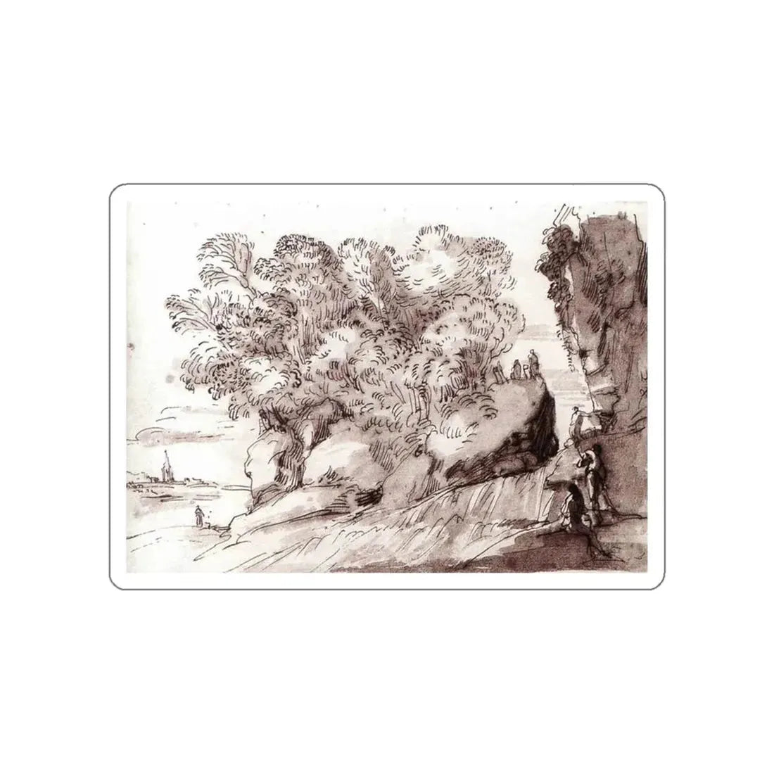 TASSI, Agostino - River Landscape (Artwork) STICKER Vinyl Die-Cut Decal White Die-Cut 6 Inch - The Sticker Space