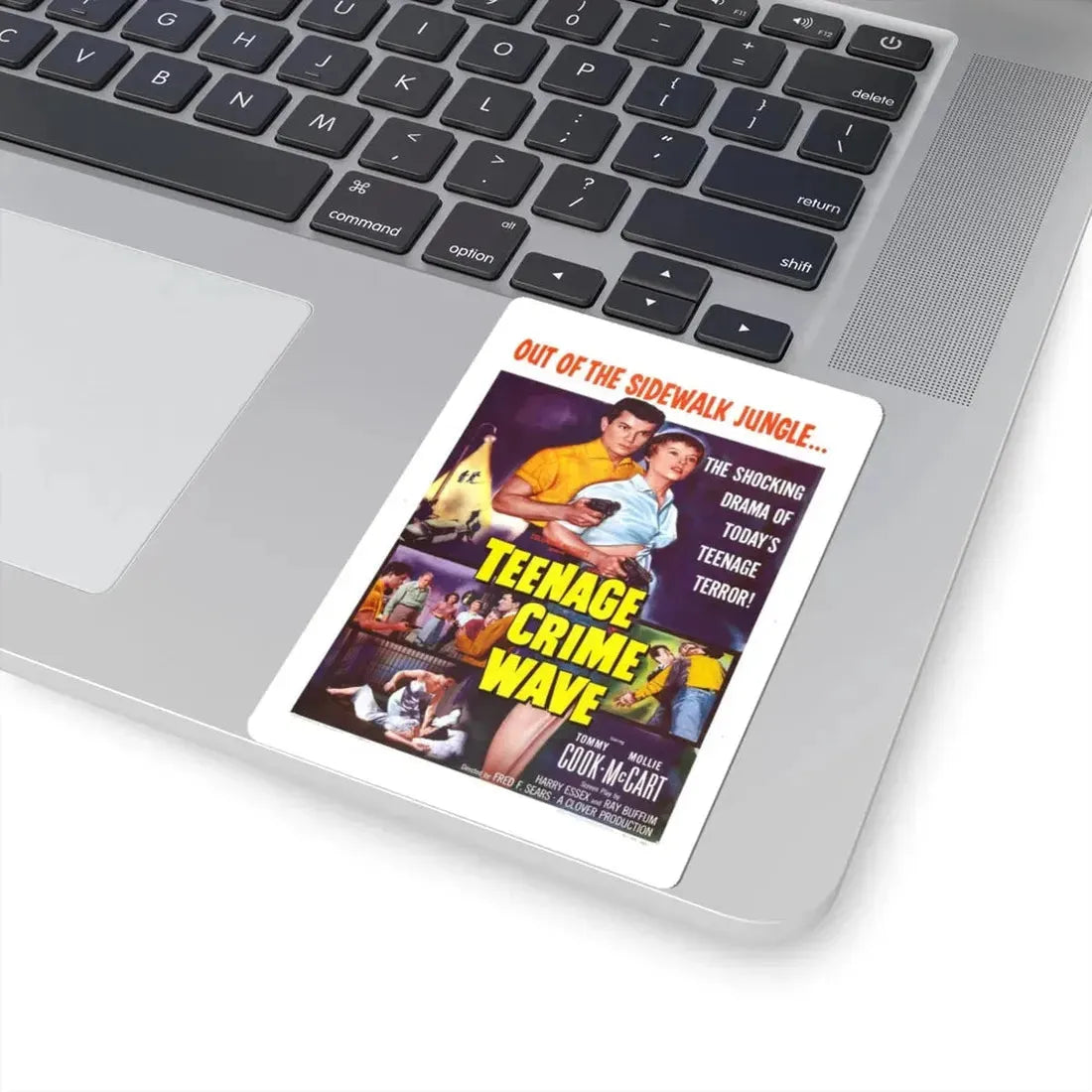 TEENAGE CRIME WAVE 1955 Movie Poster - STICKER Vinyl Kiss-Cut Decal - The Sticker Space