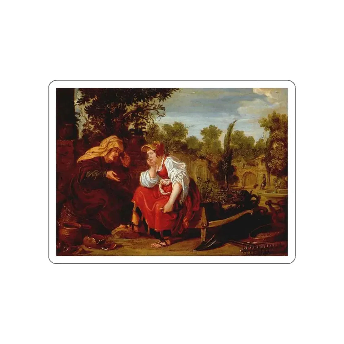 TENGNAGEL, Jan - Vertumnus and Pomona (Artwork) STICKER Vinyl Die-Cut Decal White Die-Cut 6 Inch - The Sticker Space