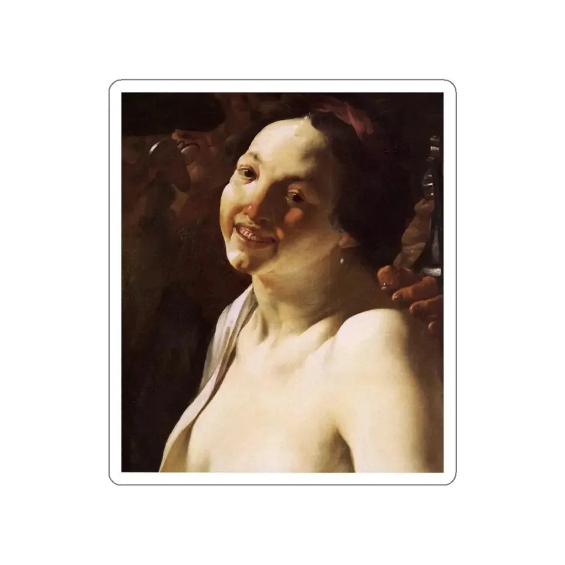 TERBRUGGHEN, Hendrick - Unequal Couple (detail) (Artwork) STICKER Vinyl Die-Cut Decal White Die-Cut 6 Inch - The Sticker Space