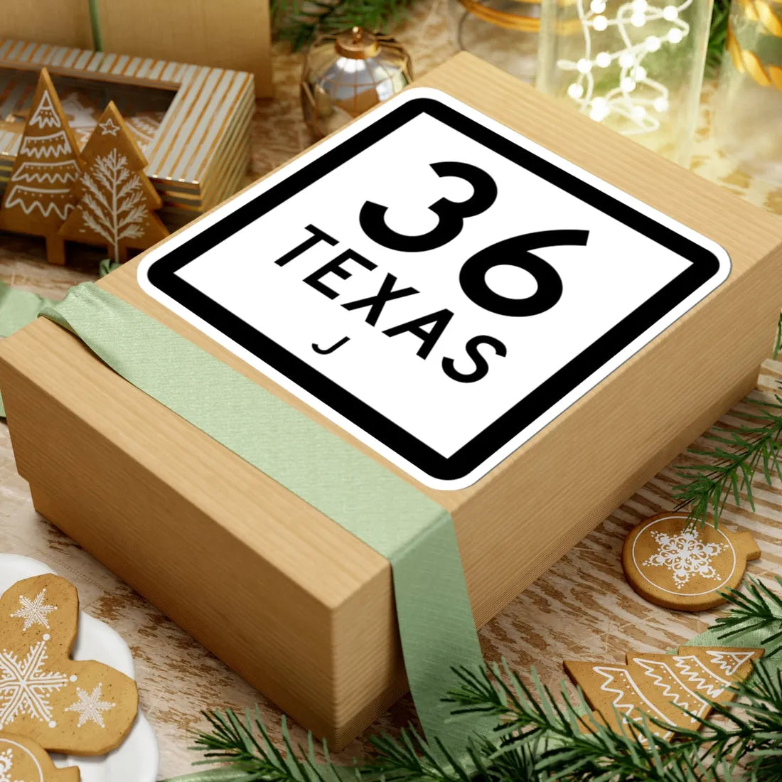 Texas 36-J (Texas) (Road Sign) STICKER Vinyl Kiss-Cut Decal - The Sticker Space