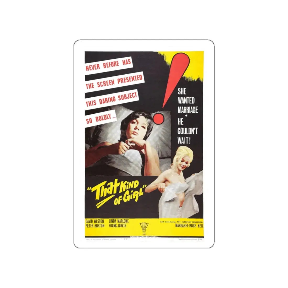 THAT KIND OF GIRL 1963 Movie Poster STICKER Vinyl Die-Cut Decal 5 Inch - The Sticker Space