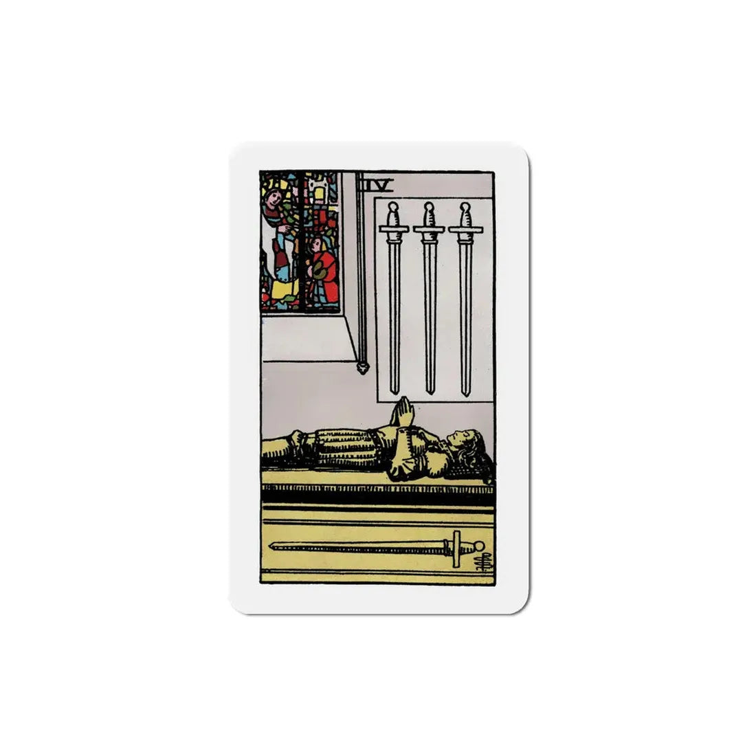 The 4 of Swords (Tarot Card) Refrigerator Magnet 6 Inch - The Sticker Space
