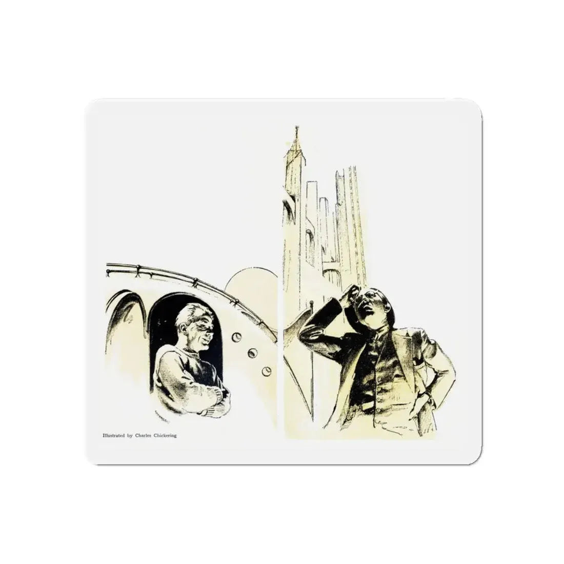 The Abduction of Abner Greer, Blue Book Magazine, June 1941 (Magazine Illustration) Refrigerator Magnet 5 Inch Die-Cut - The Sticker Space