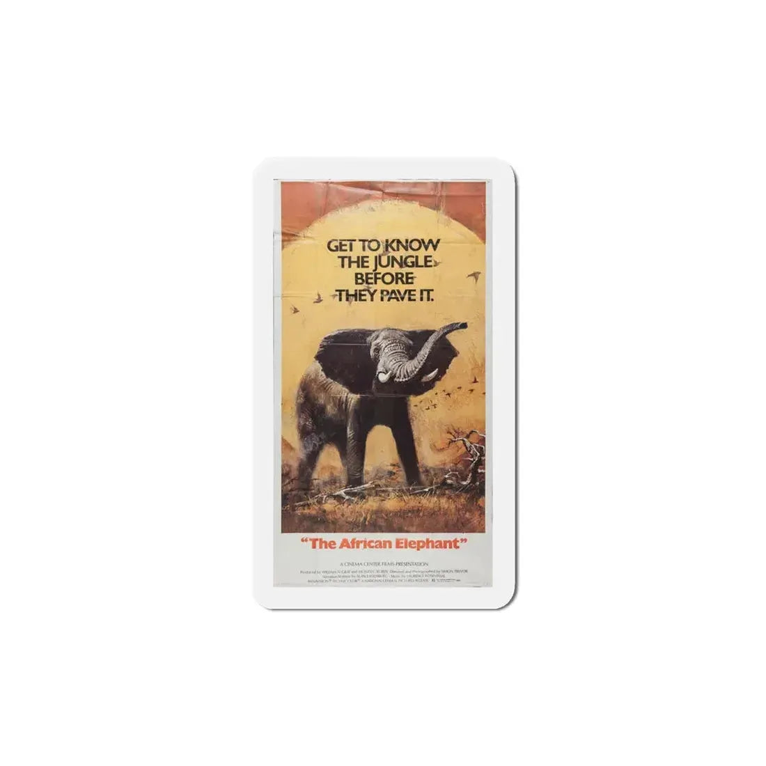 The African Elephant 1971 Movie Poster Refrigerator Magnet 6 Inch - The Sticker Space