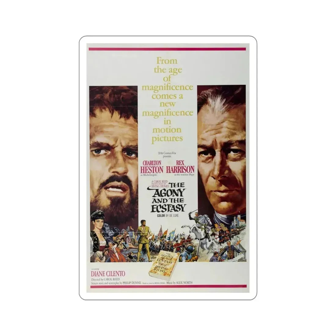 The Agony and the Ecstasy 1965 Movie Poster STICKER Vinyl Die-Cut Decal 5 Inch - The Sticker Space