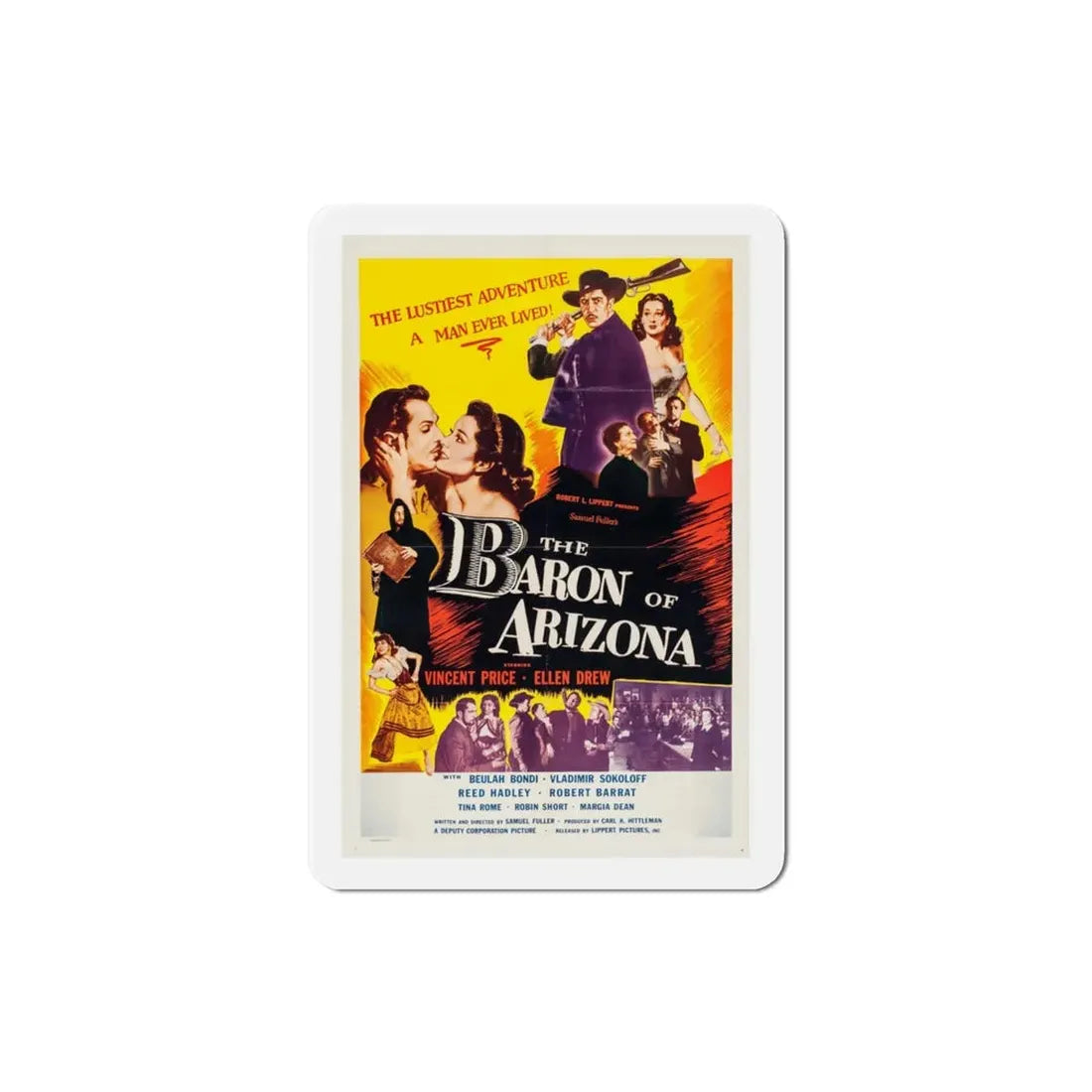The Baron of Arizona 1950 Movie Poster Refrigerator Magnet 3 Inch - The Sticker Space