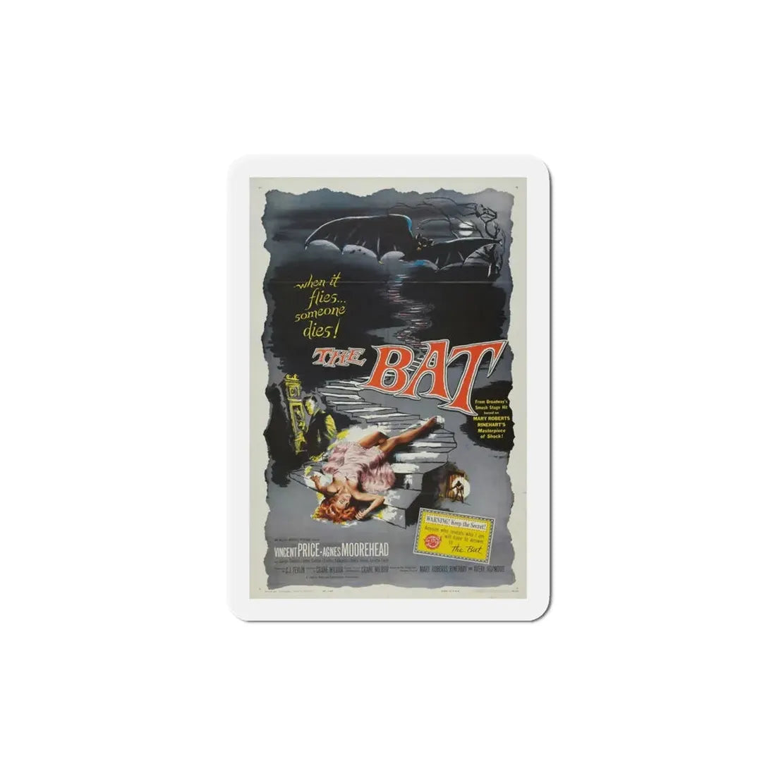 The Bat 1959 Movie Poster Refrigerator Magnet 6 Inch - The Sticker Space