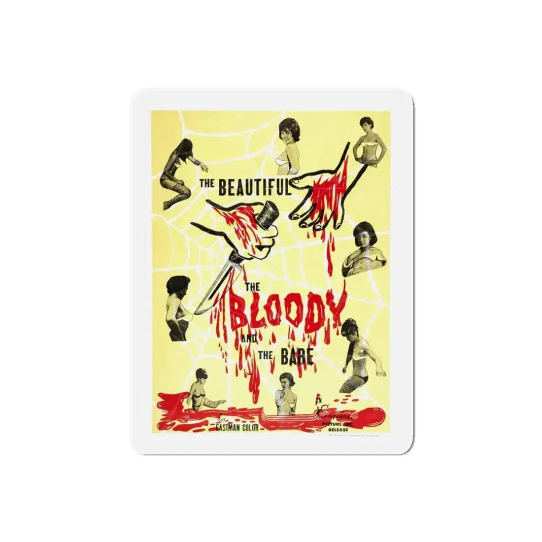 THE BEAUTIFUL, THE BLOODY AND THE BARE 1964 Movie Poster - Refrigerator Magnet 5 Inch Die-Cut - The Sticker Space