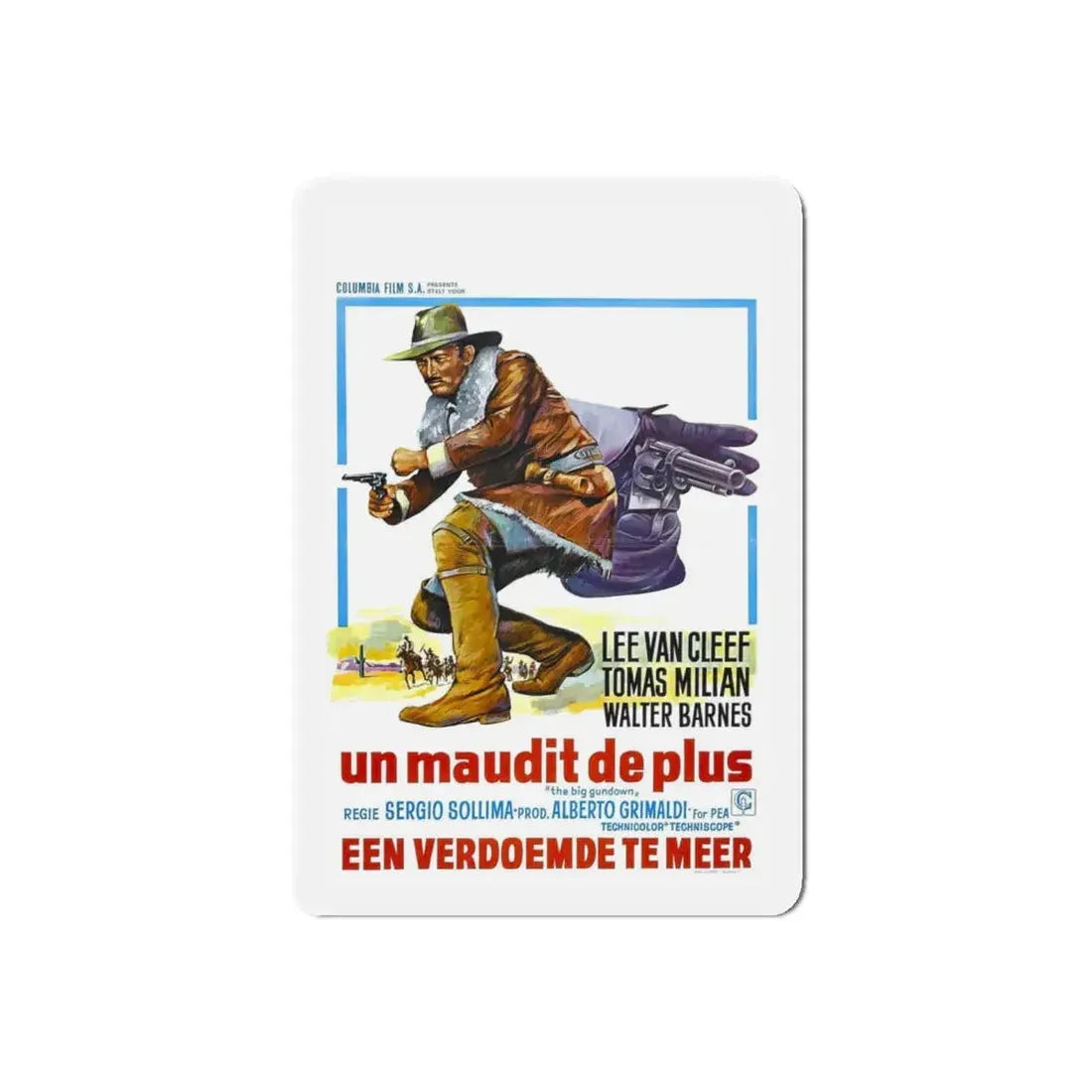 THE BIG GUNDOWN (BELGIAN) 1966 Movie Poster - Refrigerator Magnet 5 Inch Die-Cut - The Sticker Space