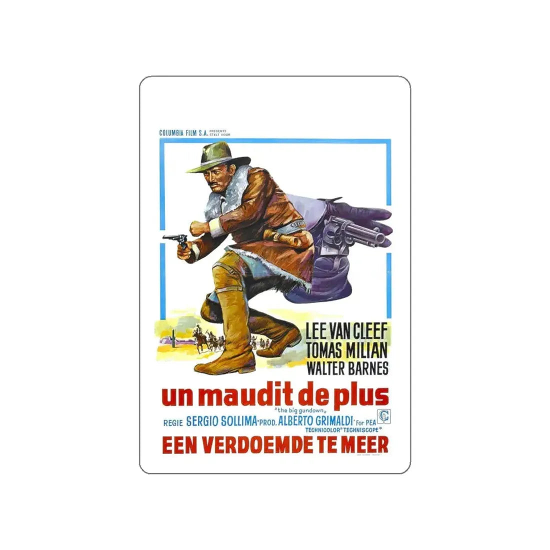 THE BIG GUNDOWN (BELGIAN) 1966 Movie Poster STICKER Vinyl Die-Cut Decal 5 Inch - The Sticker Space