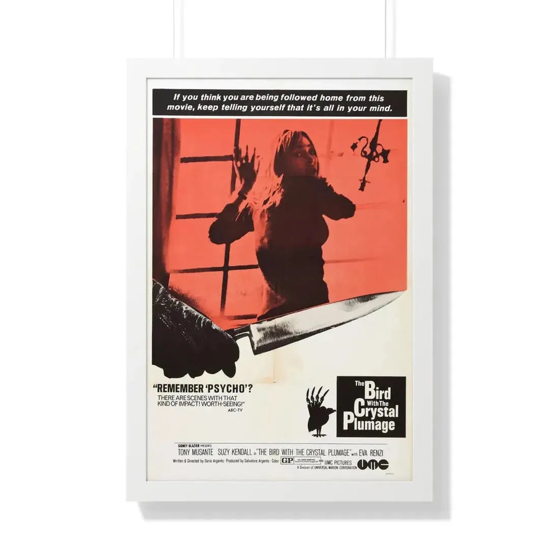 THE BIRD WITH THE CRYSTAL PLUMAGE (2) 1970 - Framed Movie Poster 20" x 30" White - The Sticker Space