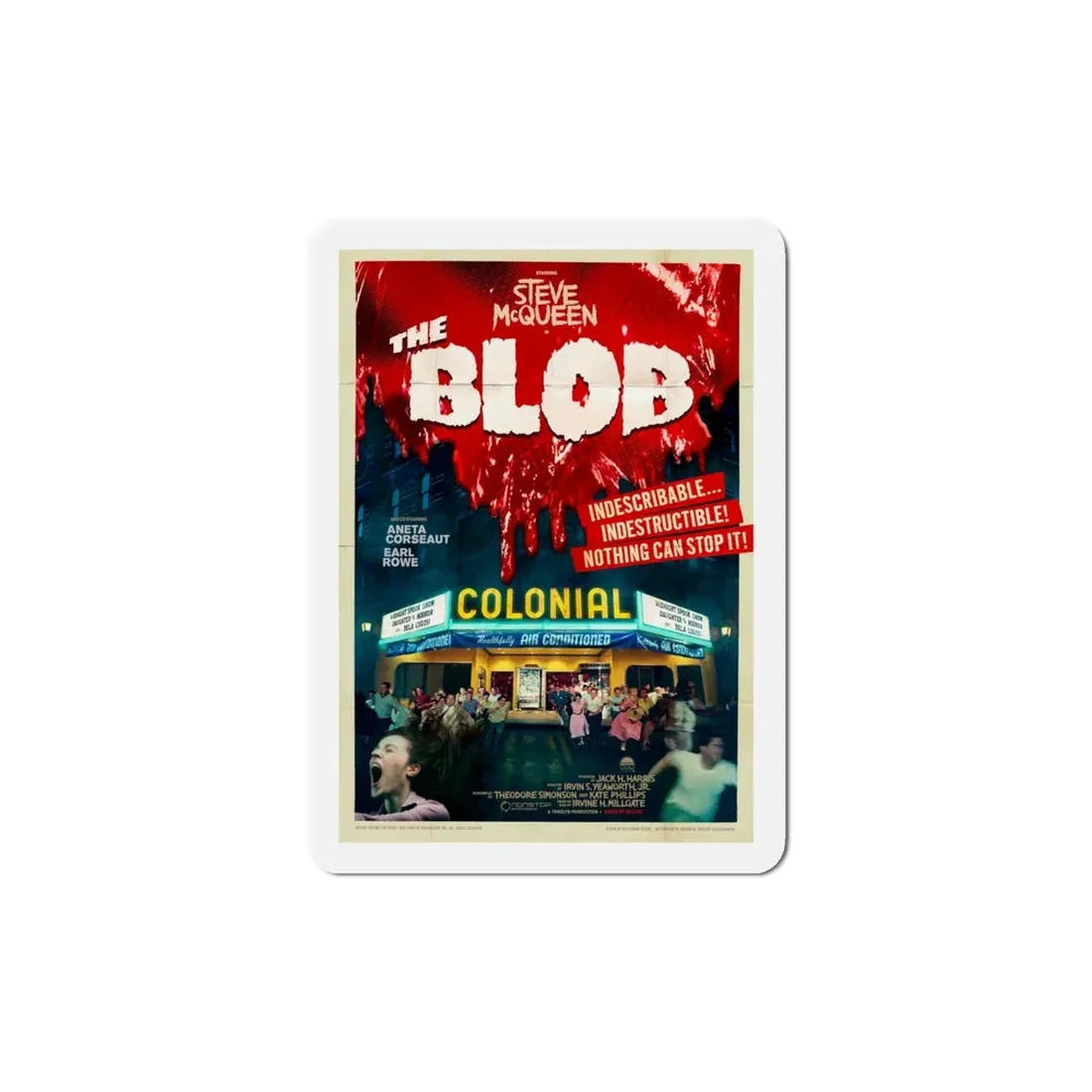 The Blob 1958 v2 Movie Poster Refrigerator Magnet 6 Inch - The Sticker Space
