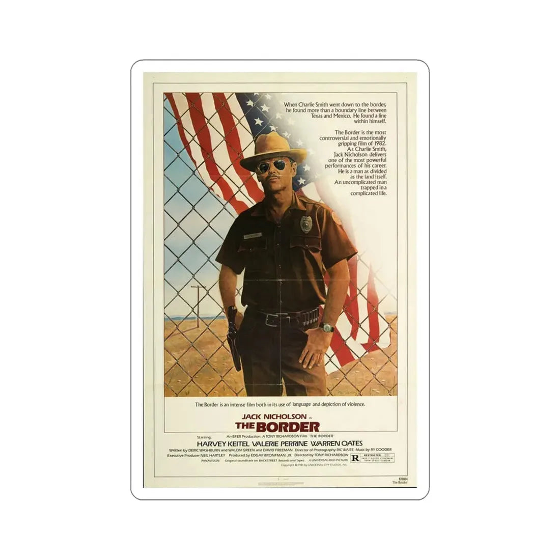 The Border 1982 Movie Poster STICKER Vinyl Die-Cut Decal 5 Inch - The Sticker Space