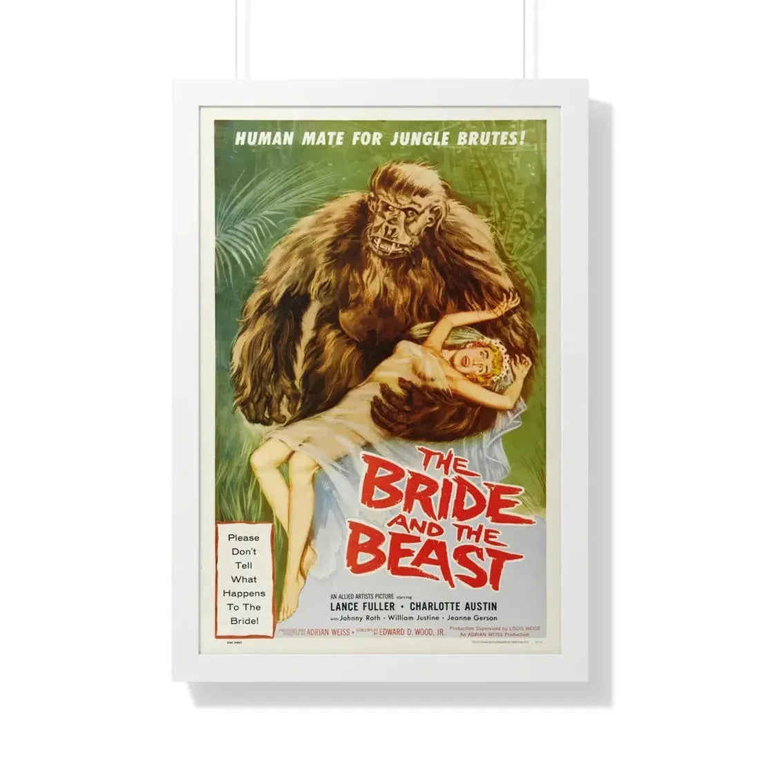 THE BRIDE AND THE BEAST 1958 - Framed Movie Poster 20" x 30" White - The Sticker Space