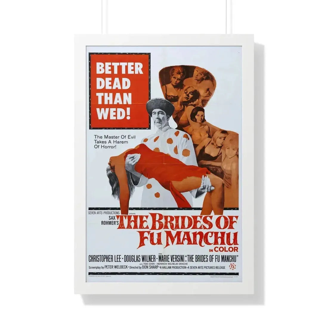 THE BRIDES OF FU MANCHU 1966 - Framed Movie Poster 20" x 30" White - The Sticker Space