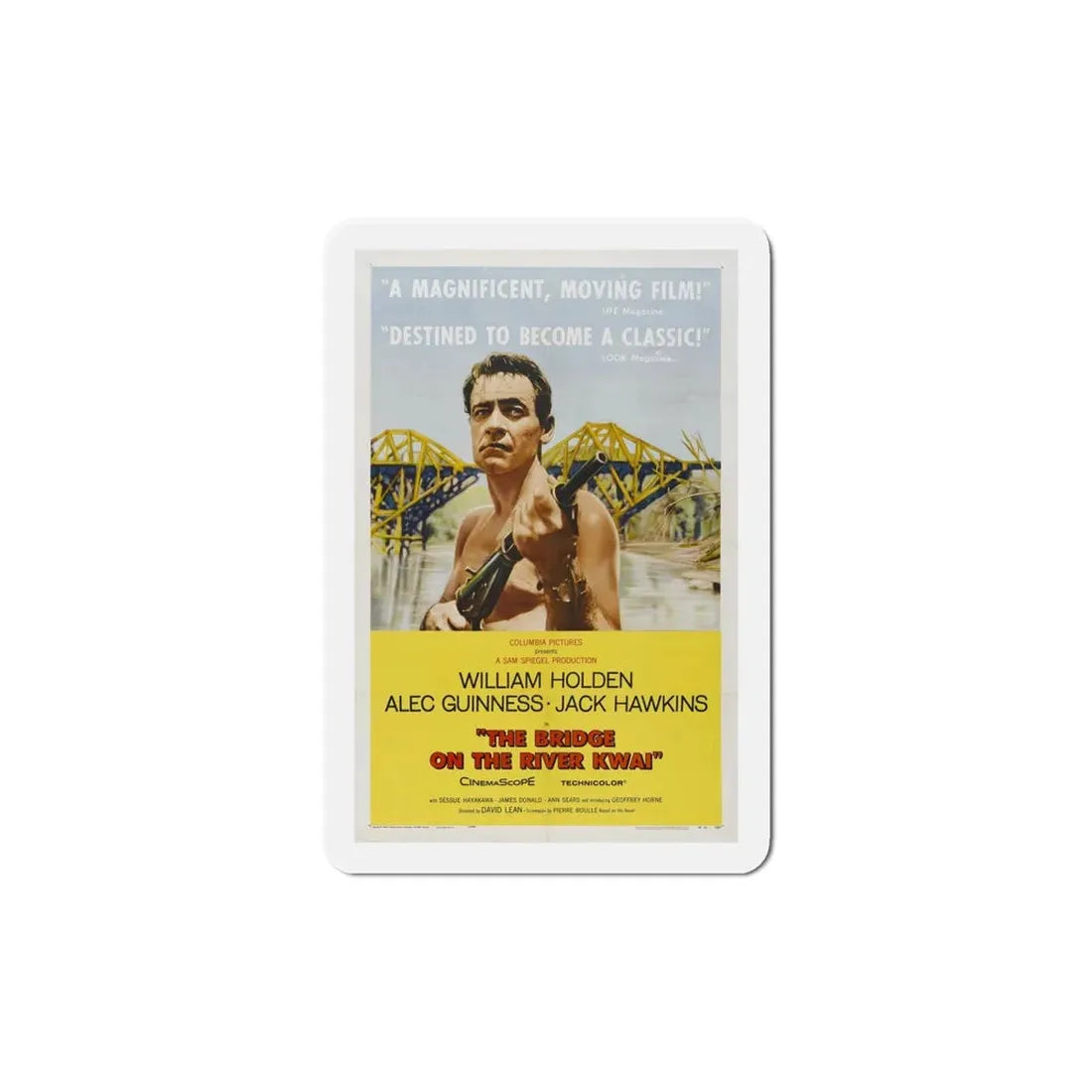 The Bridge on the River Kwai 1957 Movie Poster Refrigerator Magnet 6 Inch - The Sticker Space