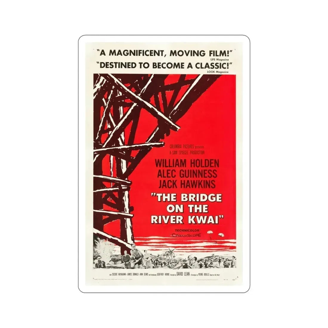 The Bridge on the River Kwai 1957 v2 Movie Poster STICKER Vinyl Die-Cut Decal 5 Inch - The Sticker Space